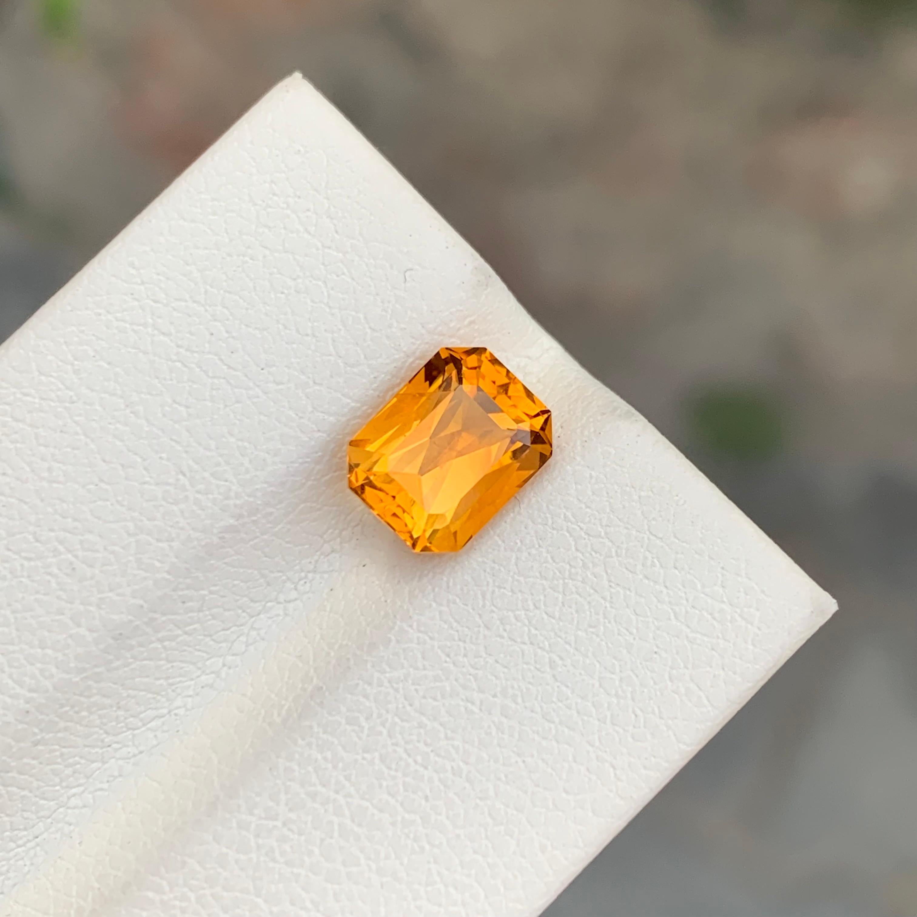 2.15 Karat natürlicher loser Citrin Smaragd Form Edelstein im Zustand „Neu“ im Angebot in Peshawar, PK
