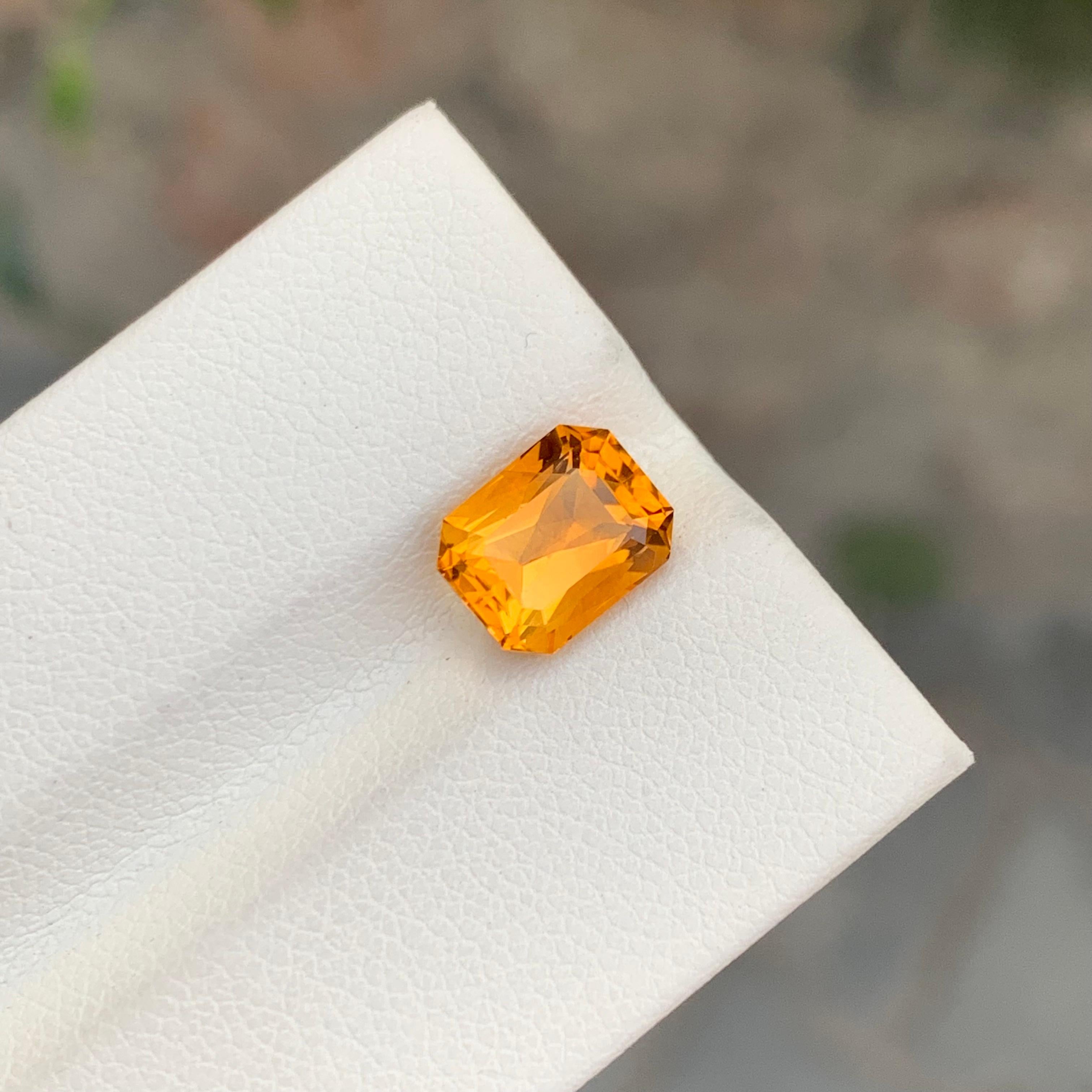 2.15 Karat natürlicher loser Citrin Smaragd Form Edelstein für Damen oder Herren im Angebot
