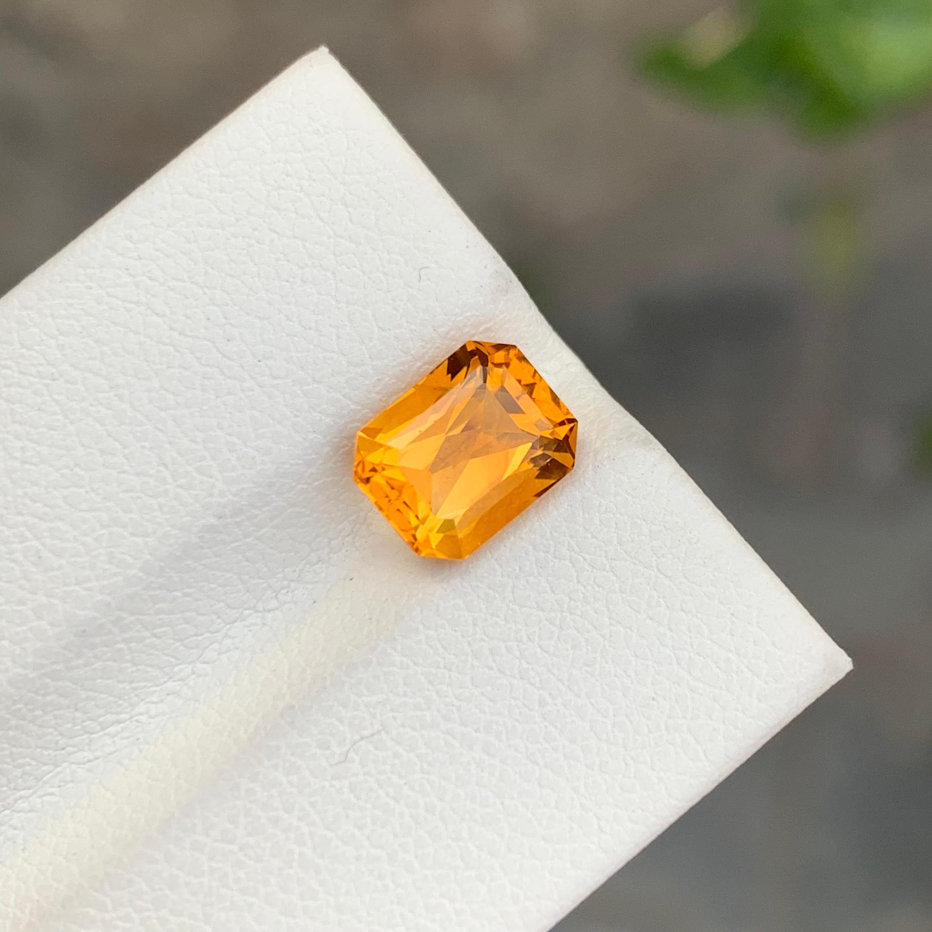 2.15 Karat natürlicher loser Citrin Smaragd Form Edelstein im Angebot 3