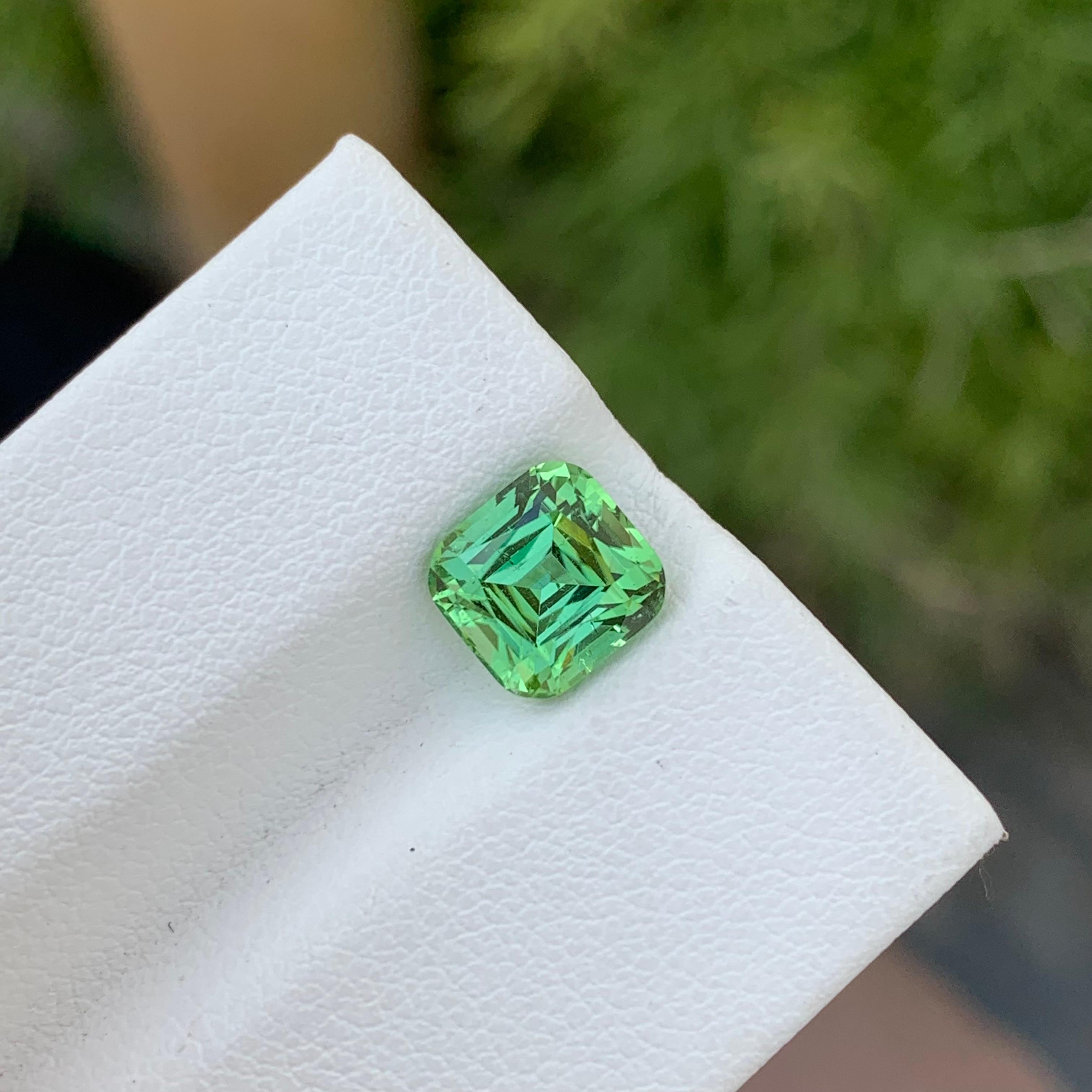 2.15 Carat Natural Loose Green Tourmaline Cushion Shape Gem For Jewellery Making For Sale 4