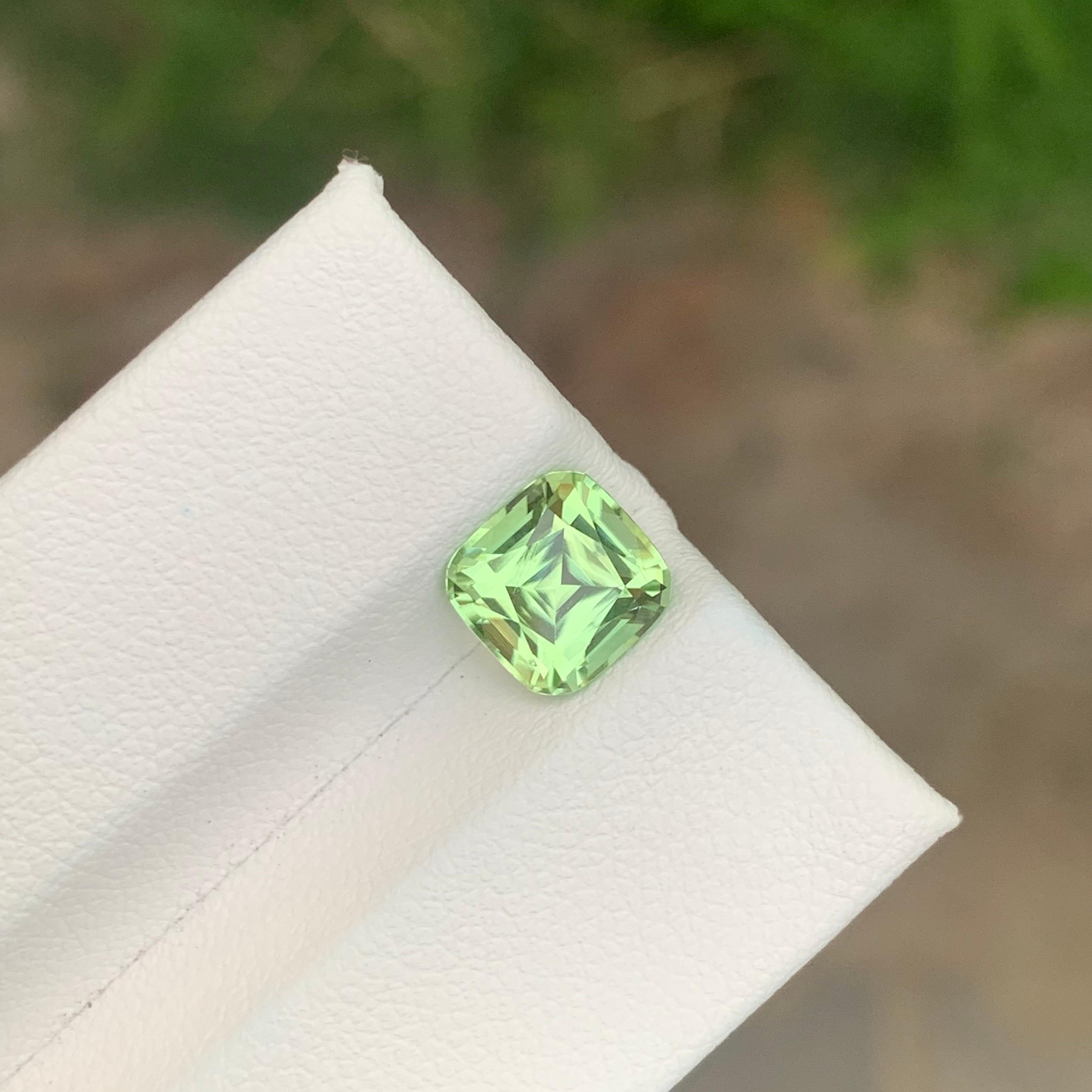 2.15 Carat Natural Loose Green Tourmaline Cushion Shape Gemstone (Tourmaline verte en forme de coussin) en vente 7