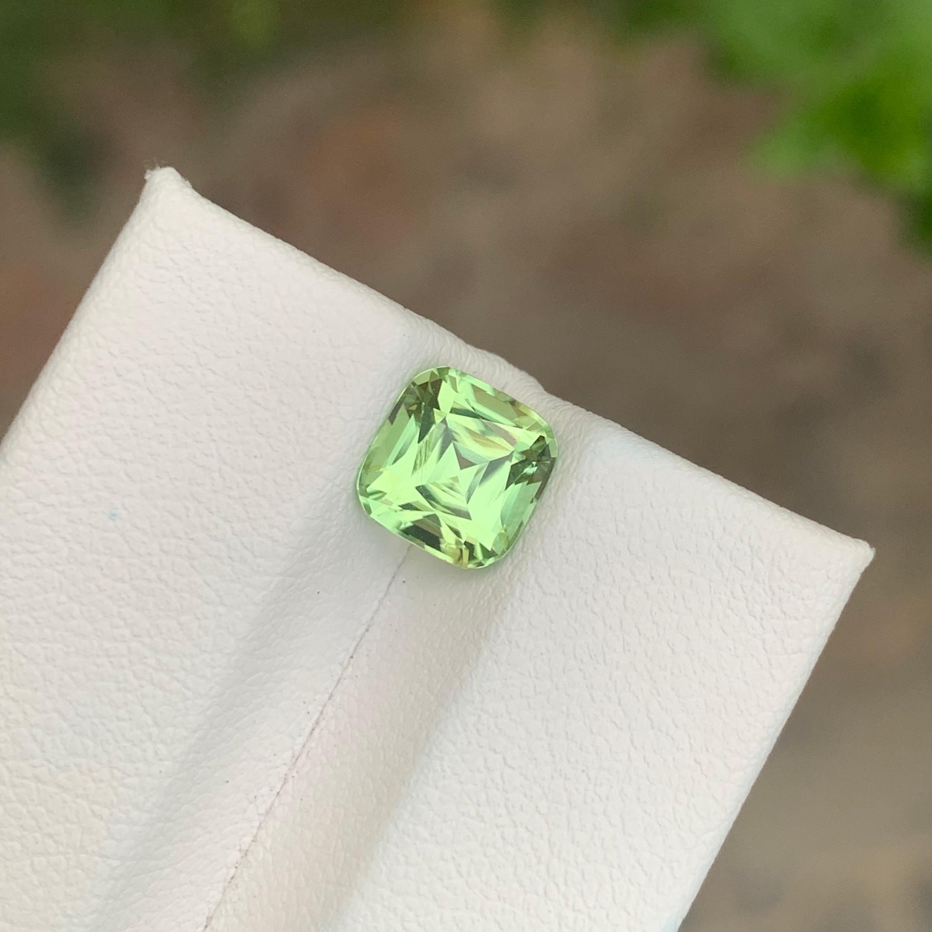 2.15 Carat Natural Loose Green Tourmaline Cushion Shape Gemstone (Tourmaline verte en forme de coussin) en vente 1