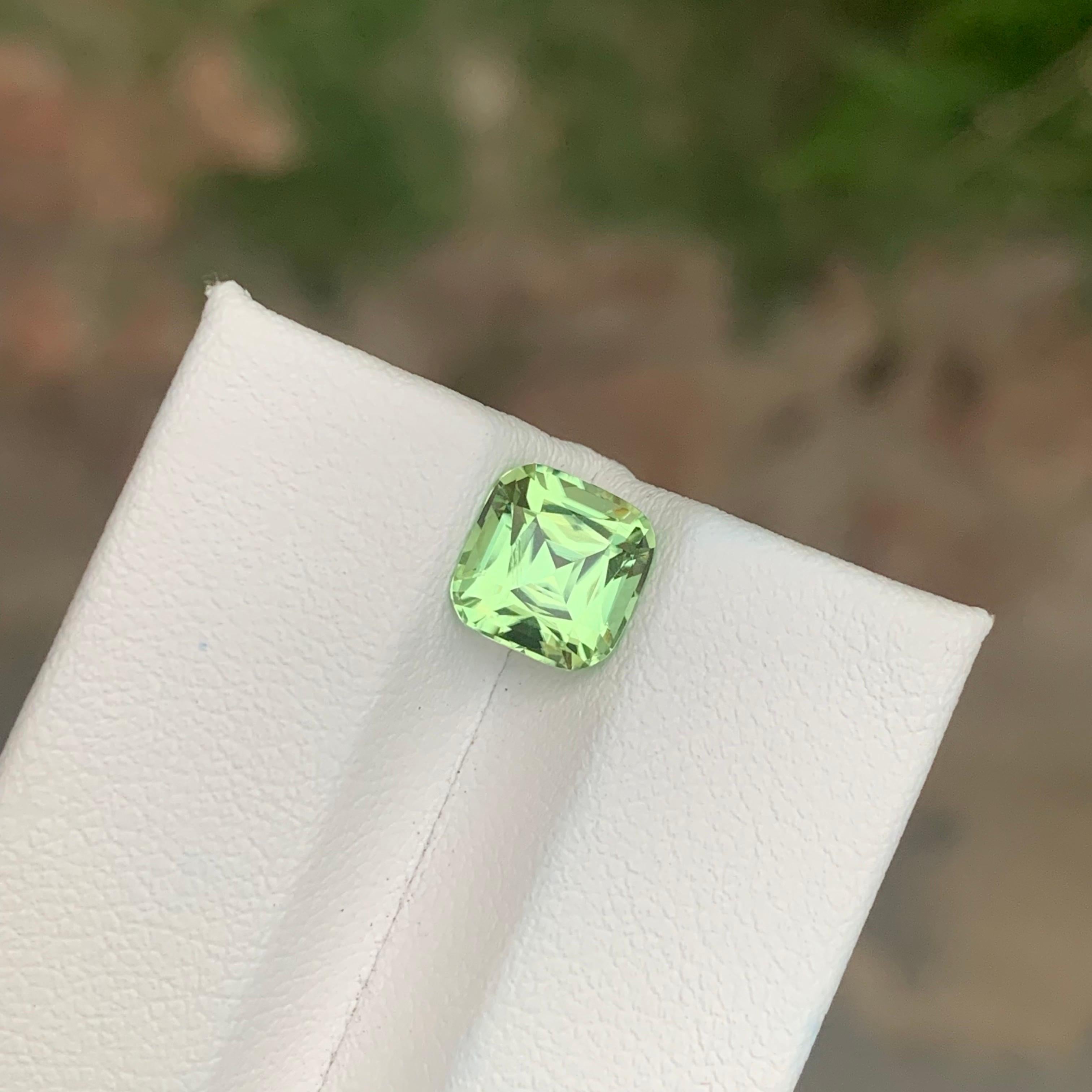 2.15 Carat Natural Loose Green Tourmaline Cushion Shape Gemstone (Tourmaline verte en forme de coussin) en vente 2