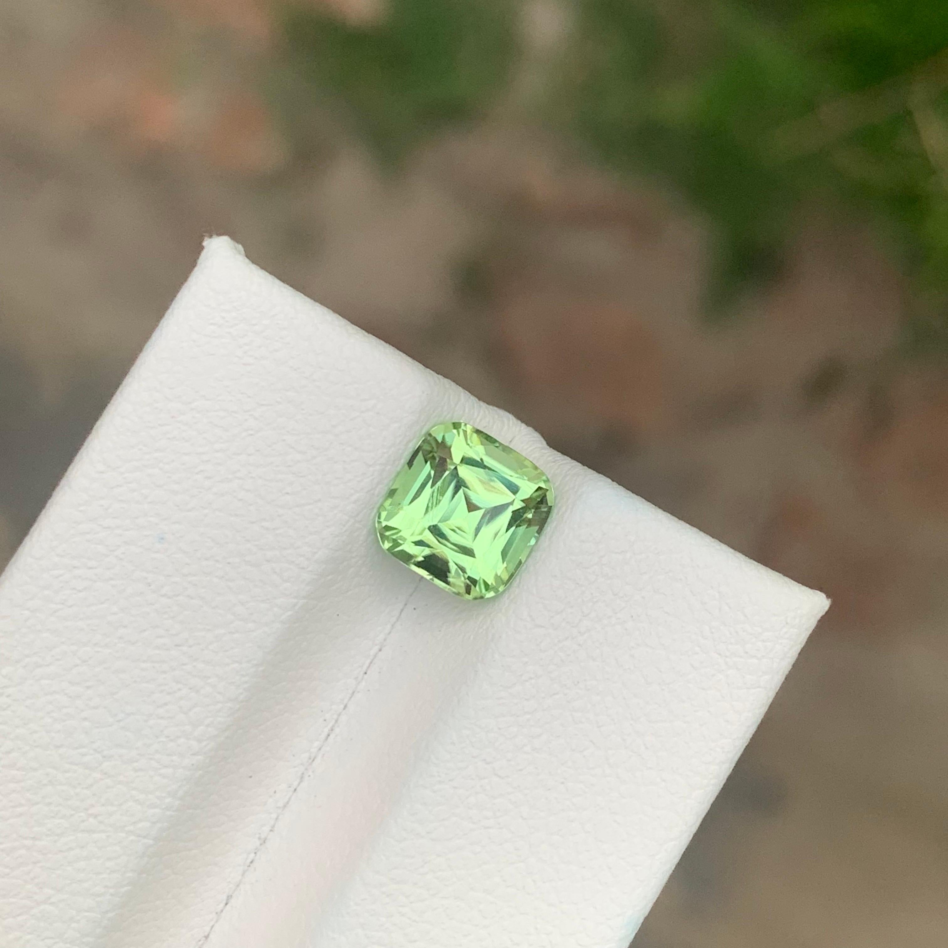 2.15 Carat Natural Loose Green Tourmaline Cushion Shape Gemstone (Tourmaline verte en forme de coussin) en vente 3