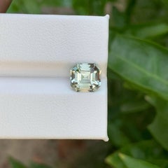 2.15 Carat Natural Loose Greenish Amethyst Stone Asscher Cut African Gemstone