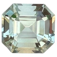 2.15 Carat Natural Loose Greenish Amethyst Stone Asscher Cut African Gemstone