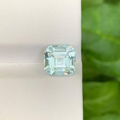 2.15 Carat Natural Loose Light Blue Aquamarine Emerald Cut Pakistani Gemstone