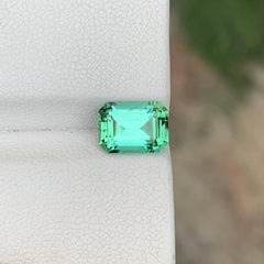 2.15 Carat Natural Loose Mint Green Tourmaline Emerald Cut Afghan Gemstone