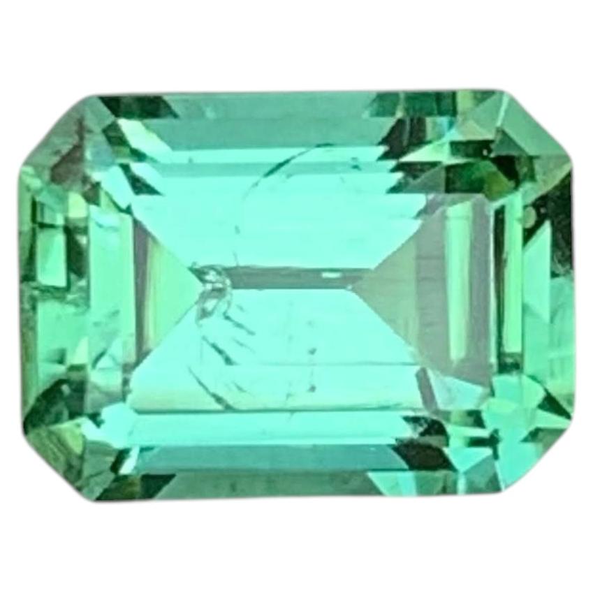 2.15 Carat Natural Loose Mint Green Tourmaline Emerald Cut Afghan Gemstone