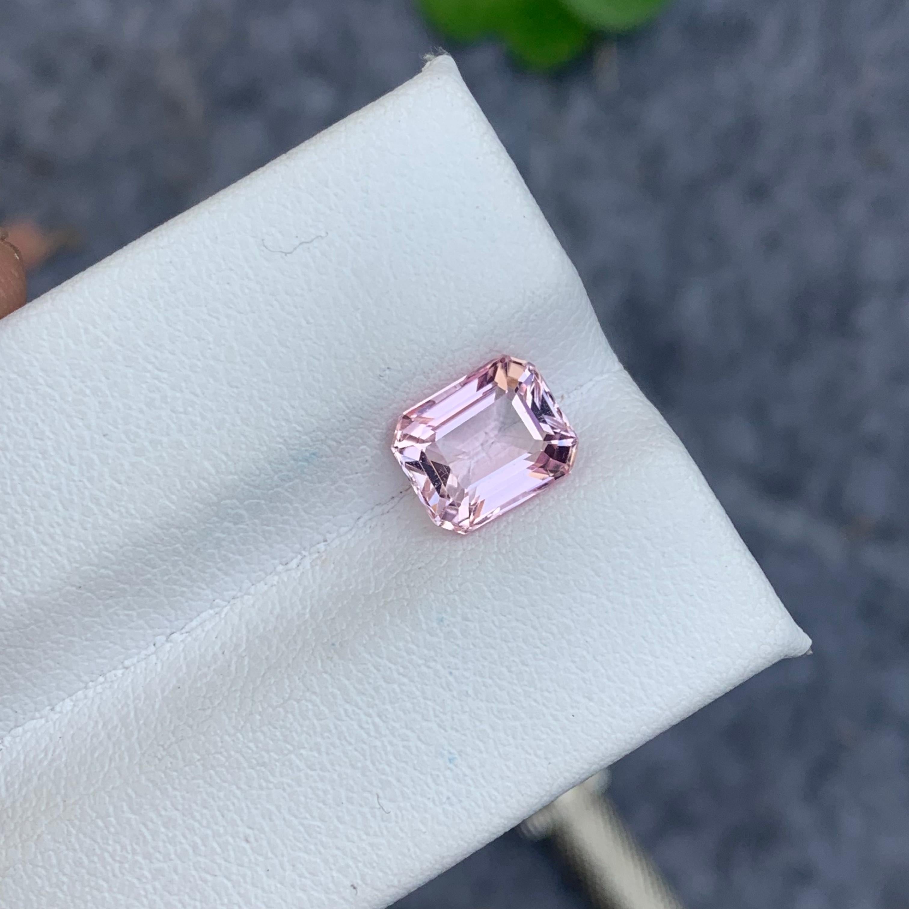 Gemstone Type : Tourmaline
Weight : 2.15 Carats
Dimensions : 8.1x6.7x4.9 Mm
Origin : Kunar Afghanistan
Clarity : Eye Clean
Shape: Emerald 
Color: Pink
Certificate: On Demand
Basically, mint tourmalines are tourmalines with pastel hues of light green
