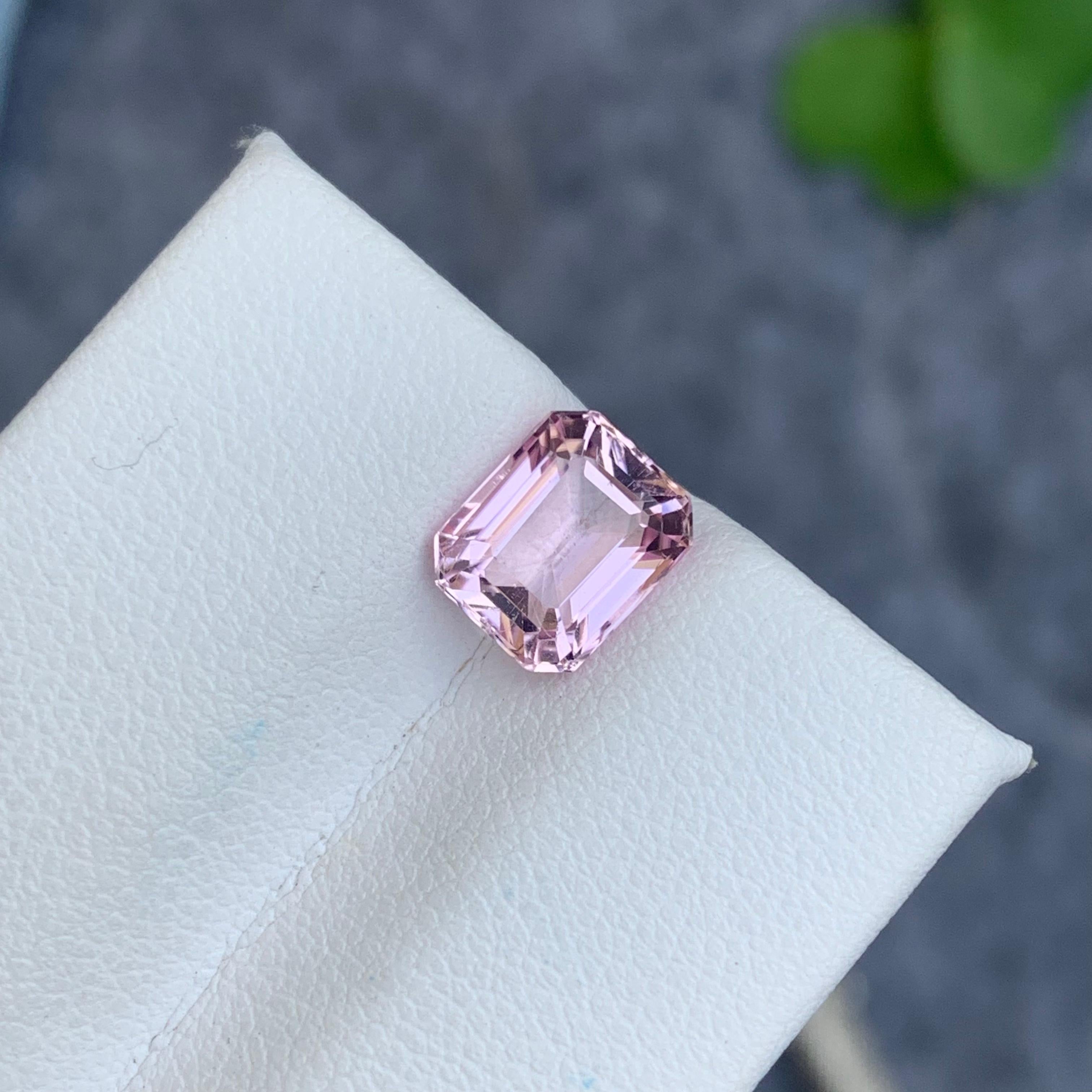 Emerald Cut 2.15 Carat Natural Loose Pink Tourmaline from Afghanistan Emerald Shape For Sale