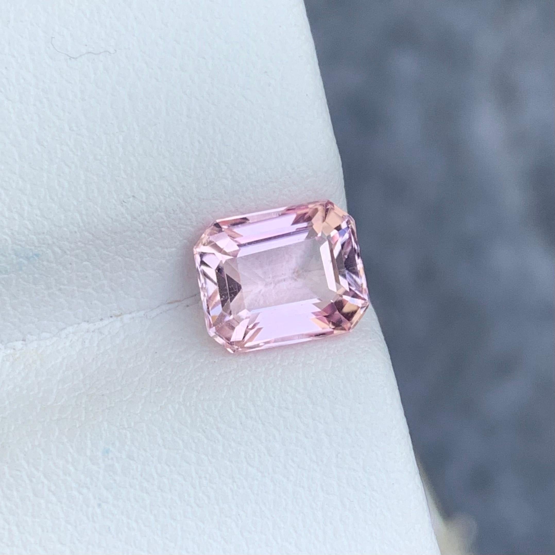 2.15 Carat Natural Loose Pink Tourmaline from Afghanistan Emerald Shape In New Condition For Sale In Peshawar, PK