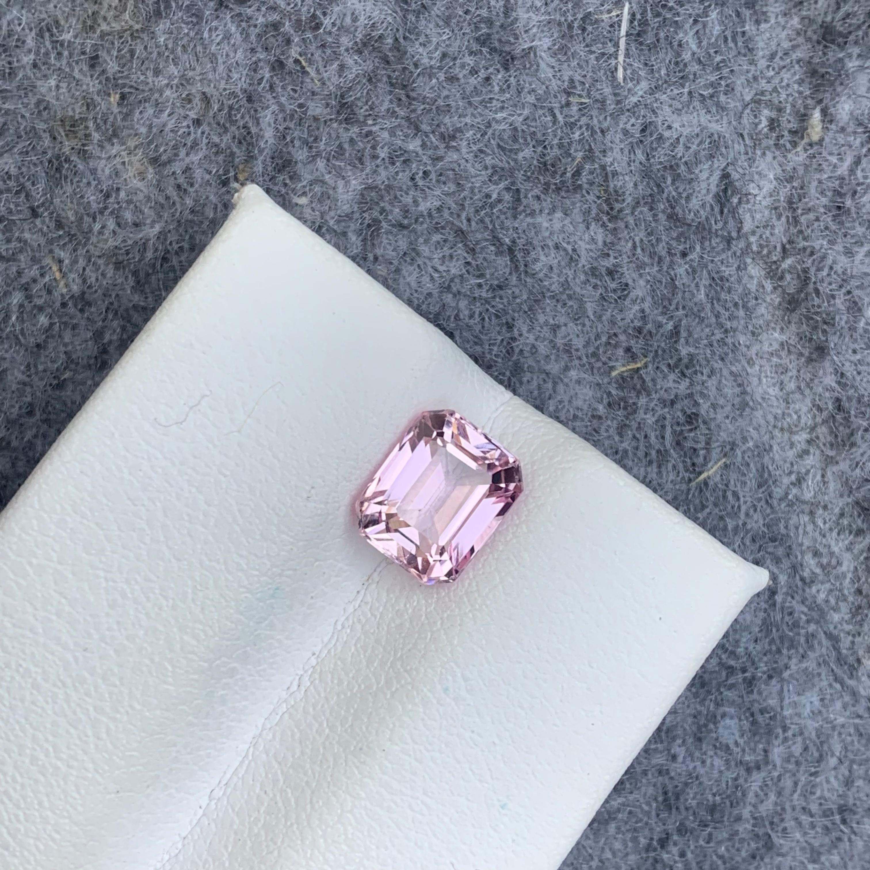 2.15 Carat Natural Loose Pink Tourmaline from Afghanistan Emerald Shape For Sale 1
