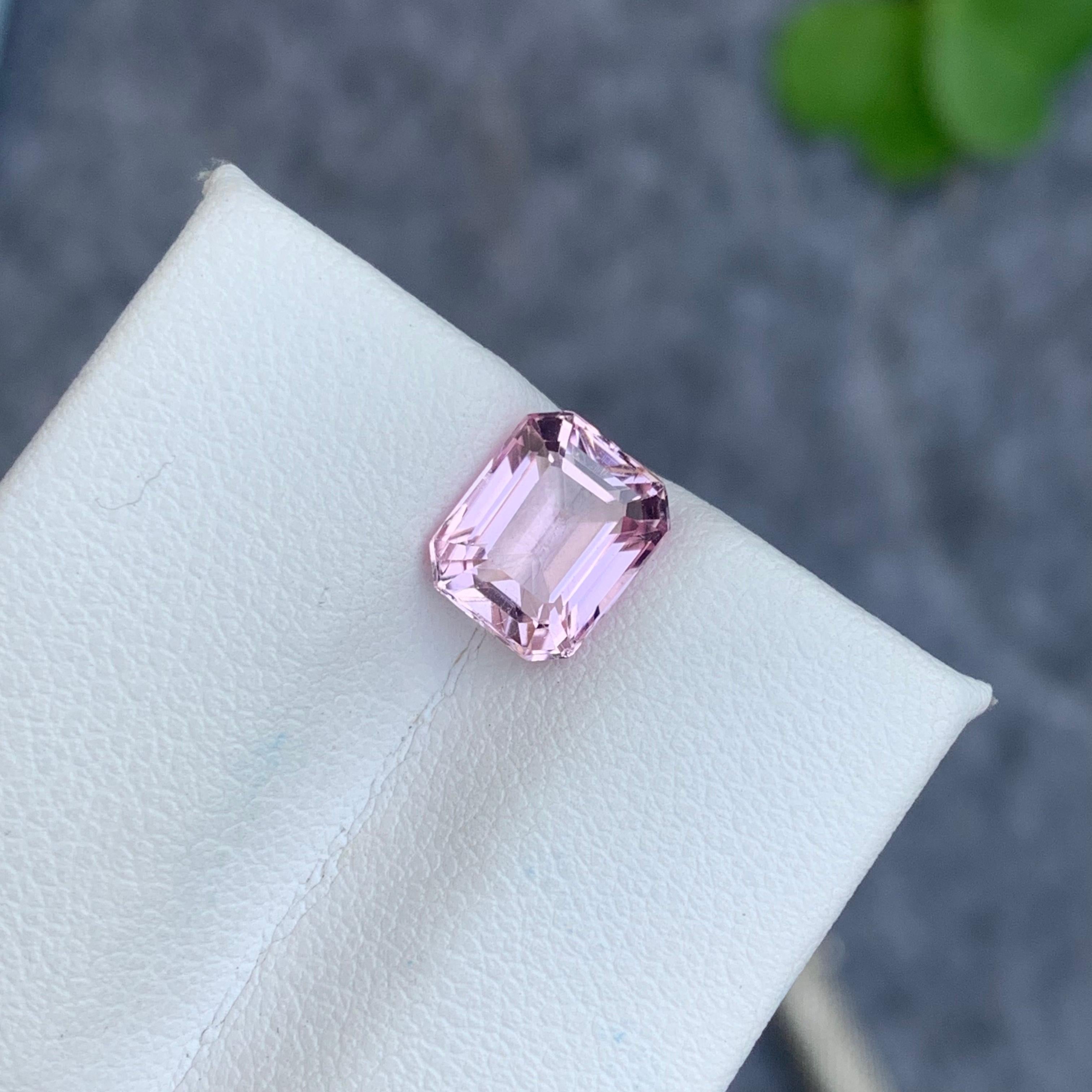 2.15 Carat Natural Loose Pink Tourmaline from Afghanistan Emerald Shape For Sale 2