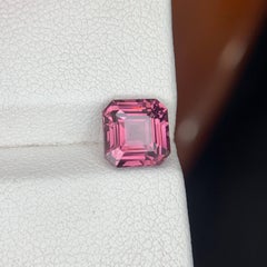Gema brasileña de espinela rosa violácea natural suelta, de 2,15 quilates, con corte Asscher
