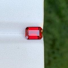 2.15 Carat Natural Loose Red Color Garnet Stone Emerald Cut Tanzanian Gemstone