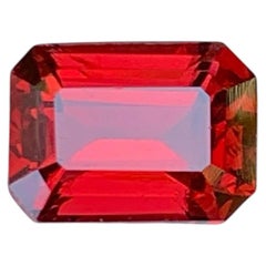 2.15 Carat Natural Loose Red Color Garnet Stone Emerald Cut Tanzanian Gemstone