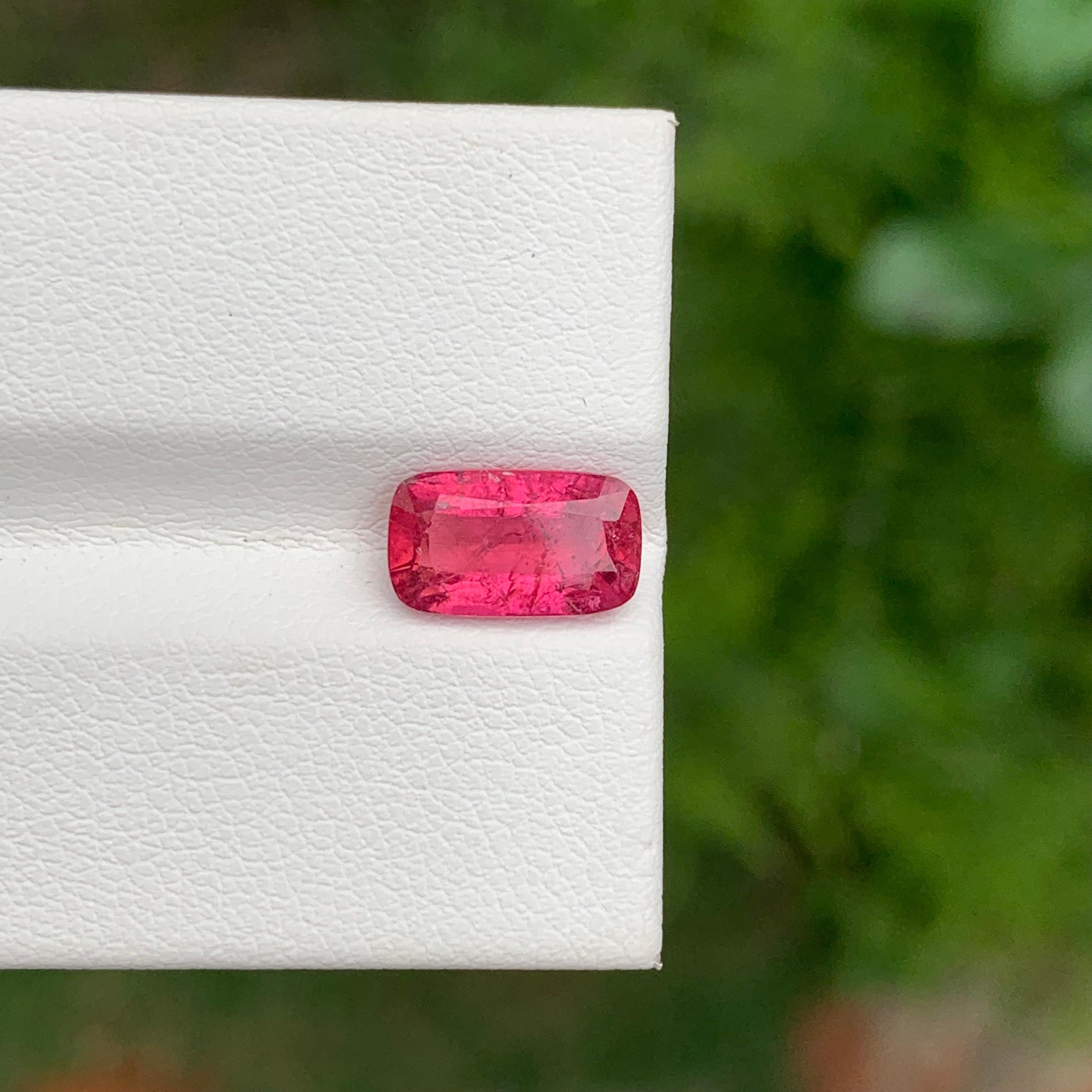 2.15 Carat Natural Loose Rubellite Tourmaline Long Cushion Shape Gem For Ring For Sale 4
