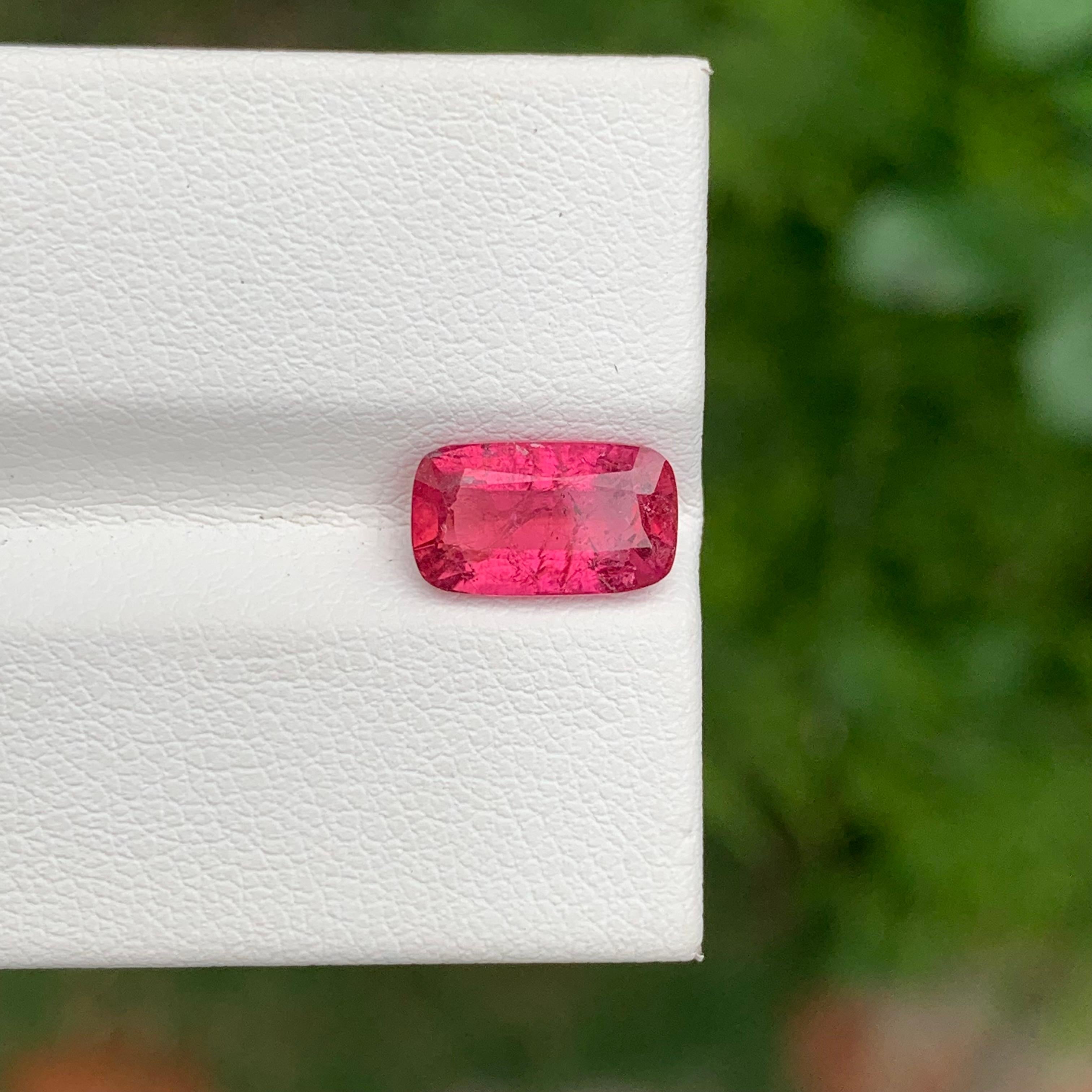 2.15 Carat Natural Loose Rubellite Tourmaline Long Cushion Shape Gem For Ring For Sale 5
