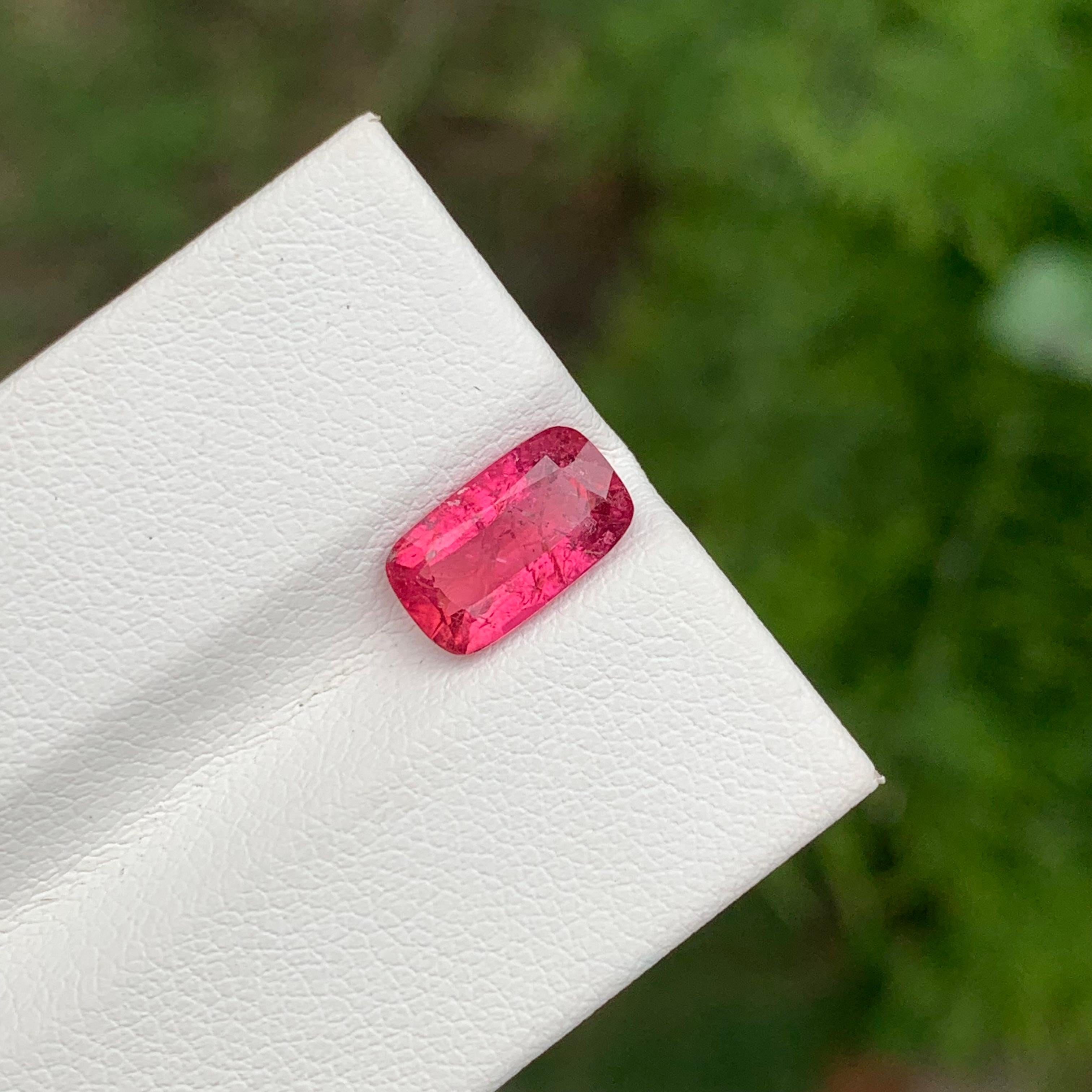 2.15 Carat Natural Loose Rubellite Tourmaline Long Cushion Shape Gem For Ring For Sale 1