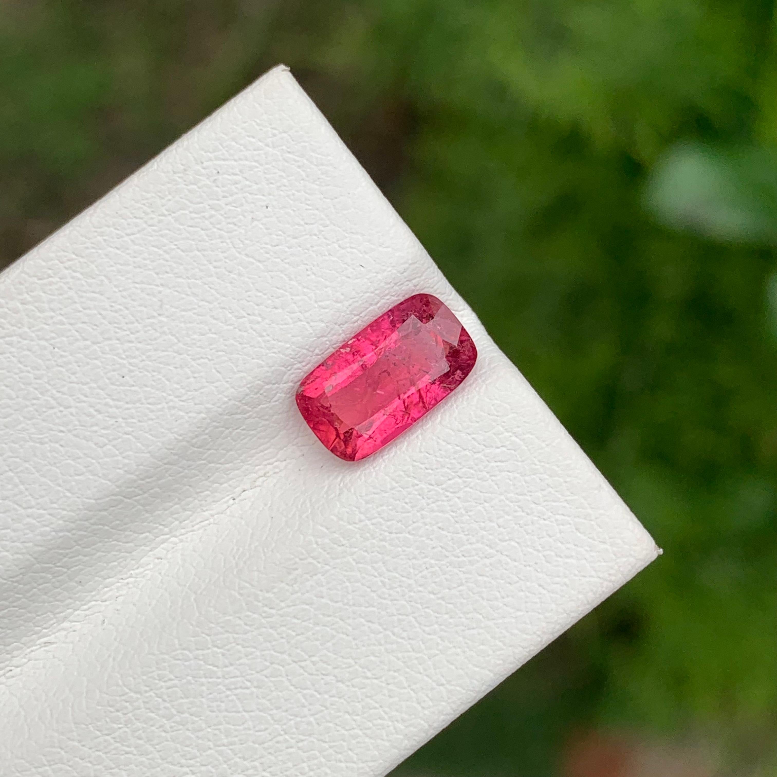 2.15 Carat Natural Loose Rubellite Tourmaline Long Cushion Shape Gem For Ring For Sale 2