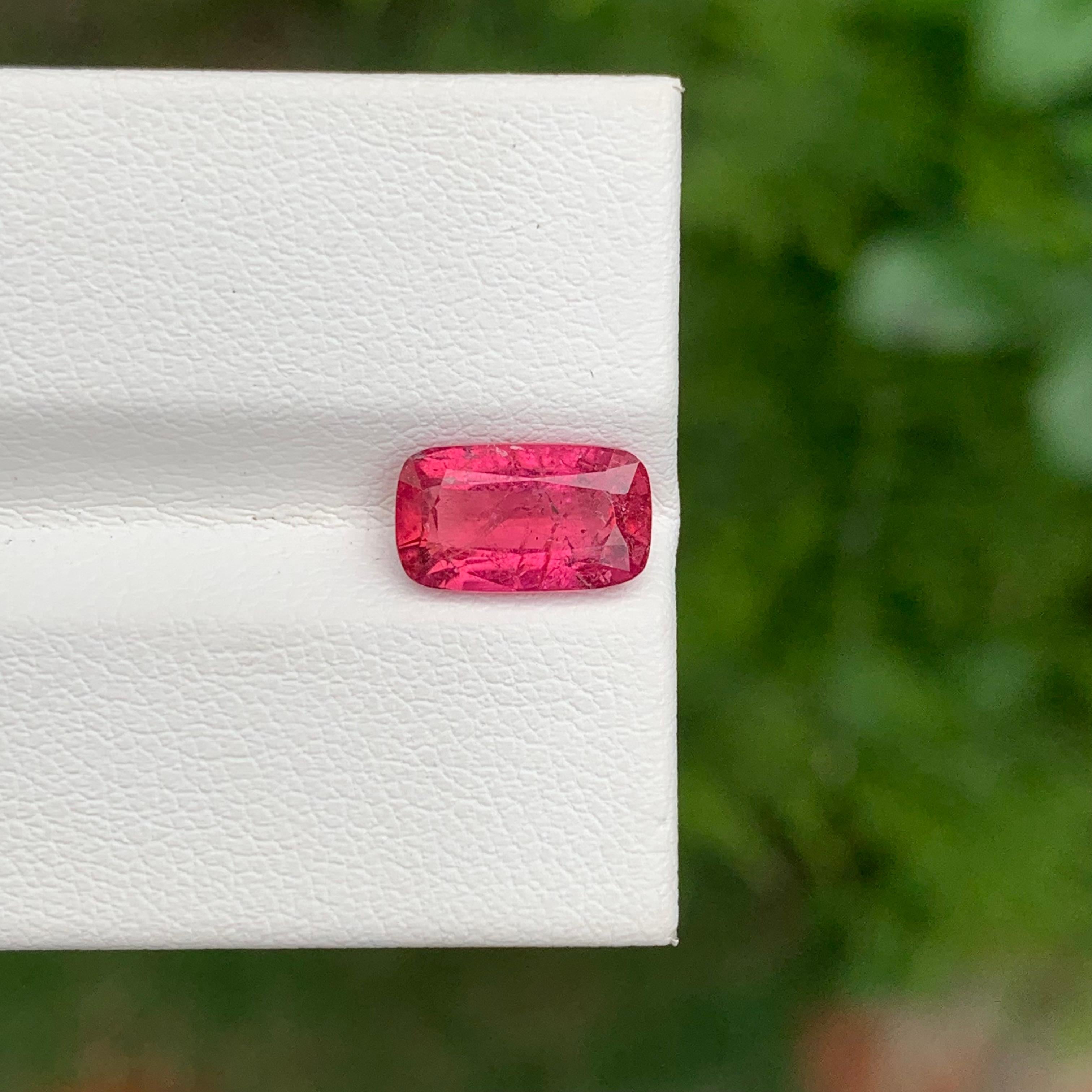 2.15 Carat Natural Loose Rubellite Tourmaline Long Cushion Shape Gem For Ring For Sale 3