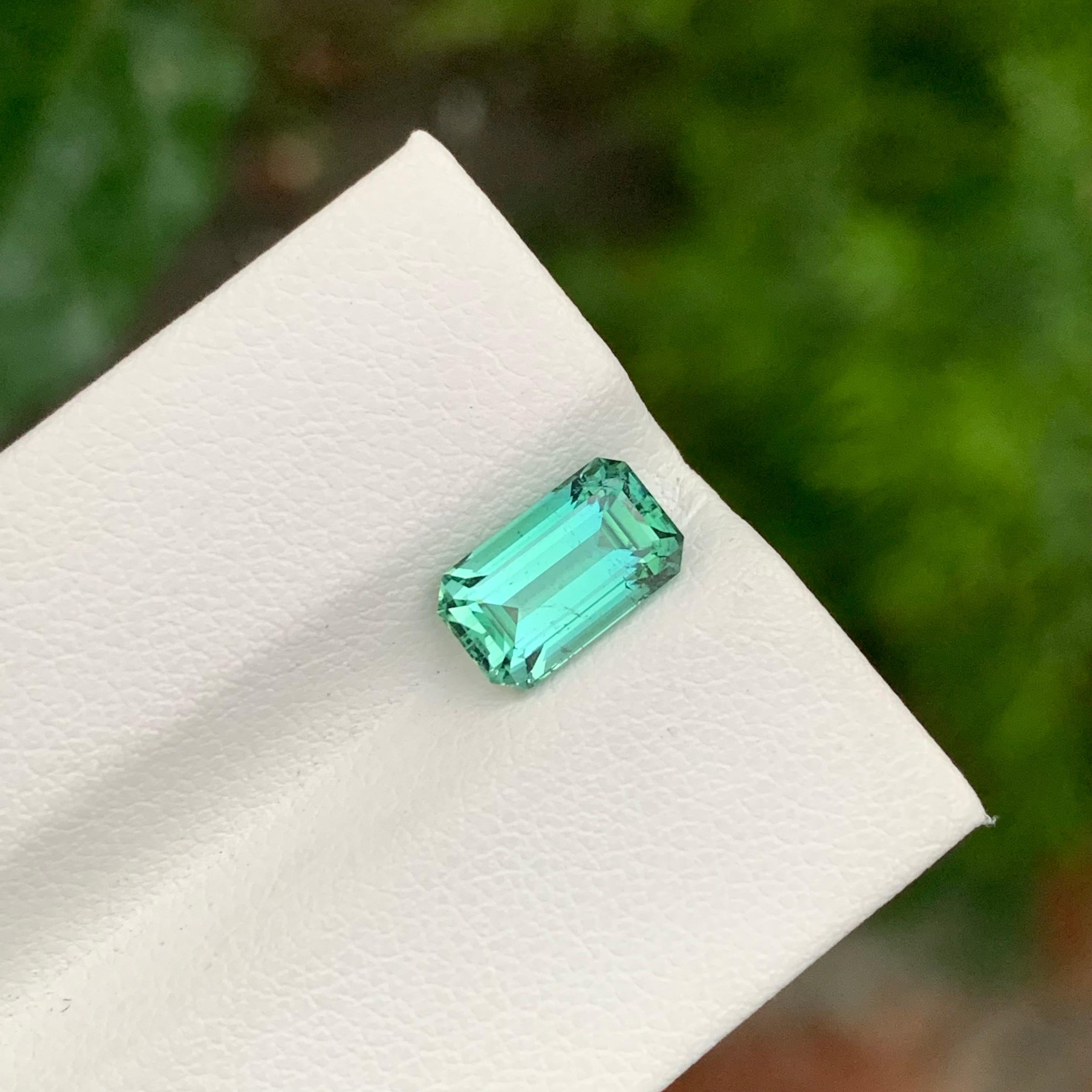 Emerald Cut 2.15 Carat Natural Mint Green Loose Tourmaline Emerald Shape Gem For Jewellery For Sale