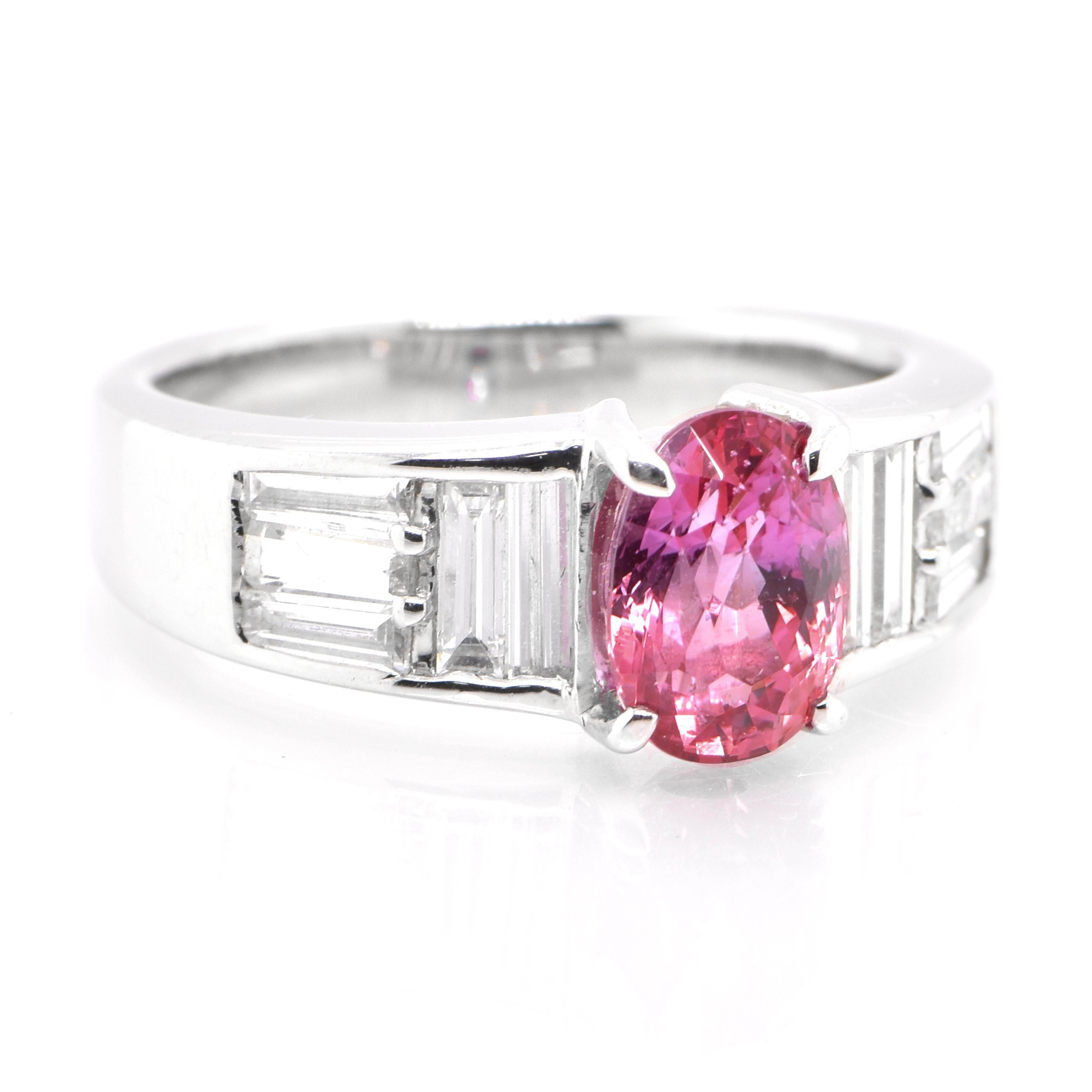 pink sapphire art deco ring