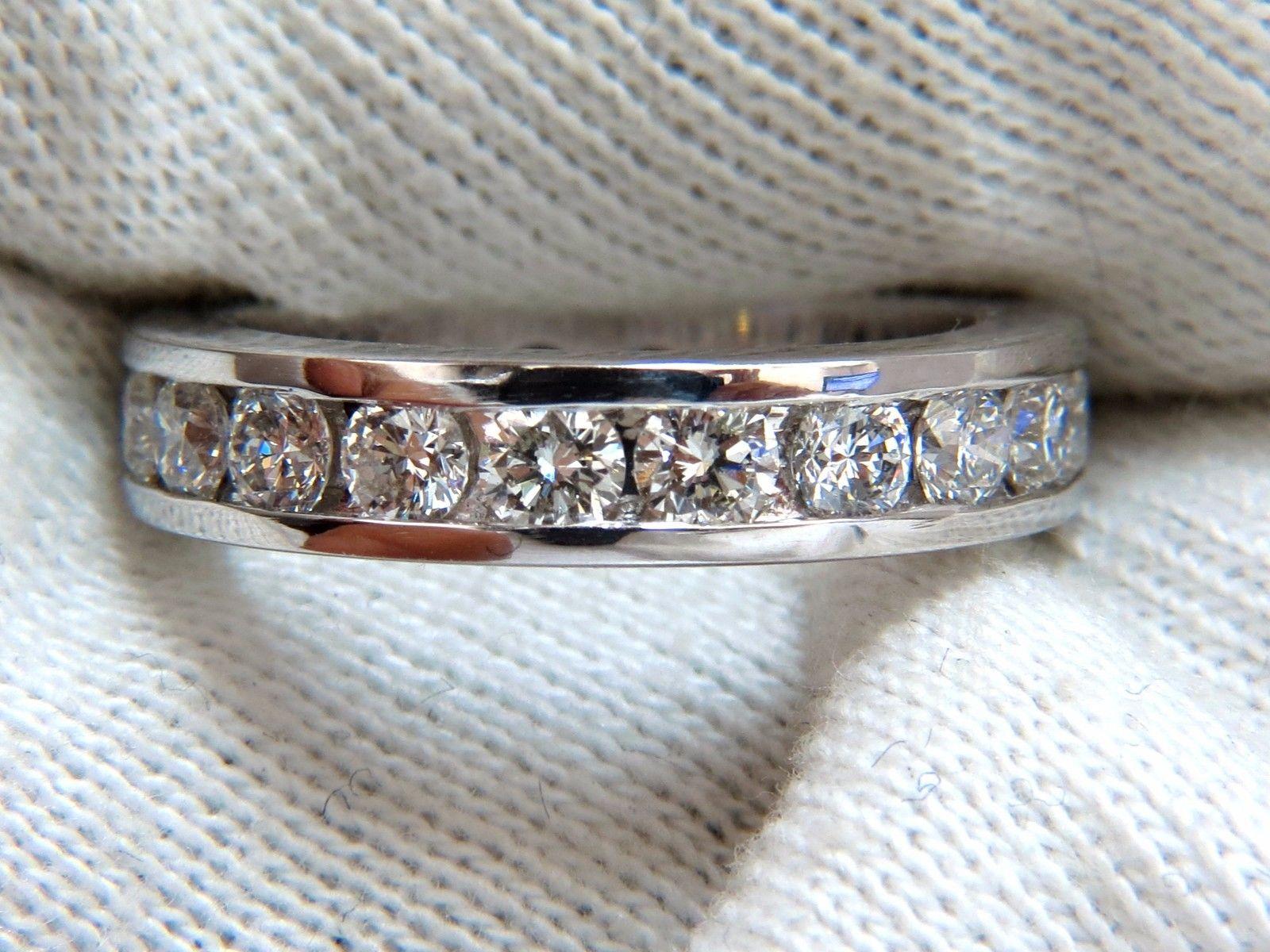 Round Cut 2.15 Carat Natural Round Diamonds Eternity Band Ring G/VS Channel