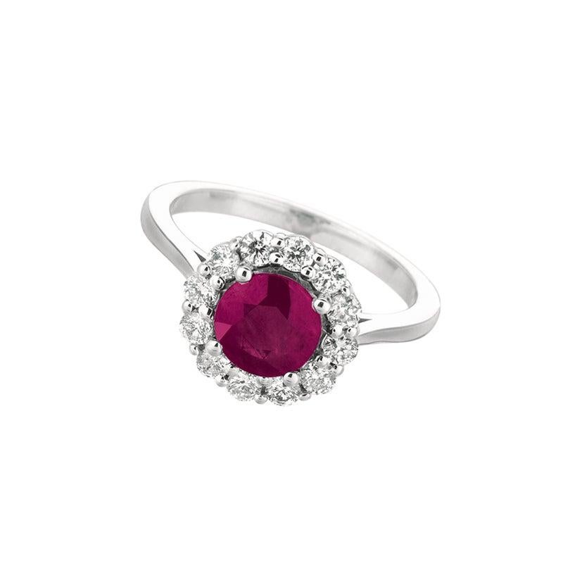 For Sale:  2.15 Carat Natural Ruby and Diamond Ring 14 Karat White Gold 3
