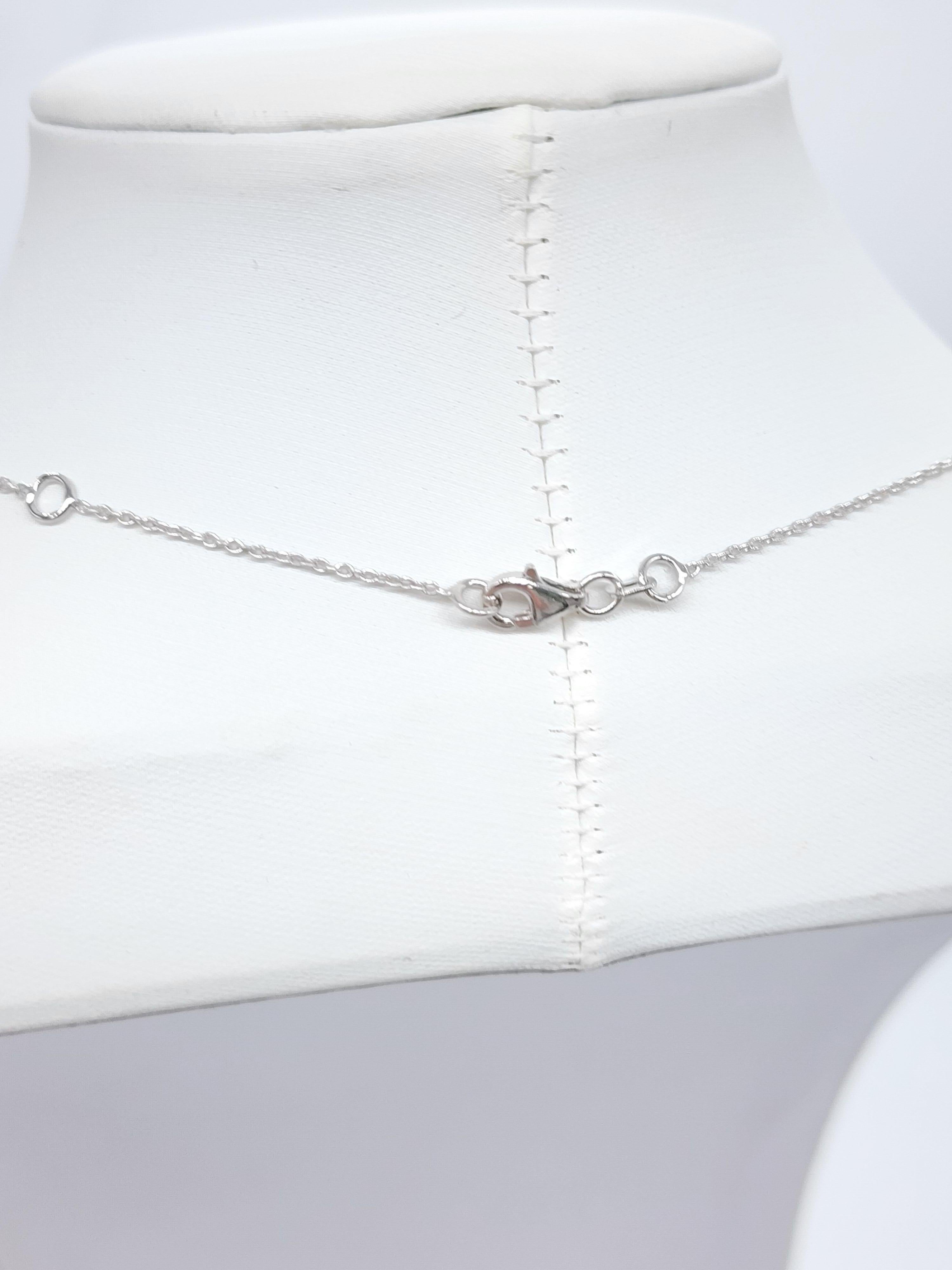 Women's 2.15 Carat Natural Diamond By The Yard Necklace 14 Karat White Gold 18'' For Sale