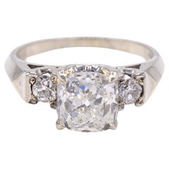 2.15 Carat Old Mine Brilliant GIA Certified Gold Diamond Ring