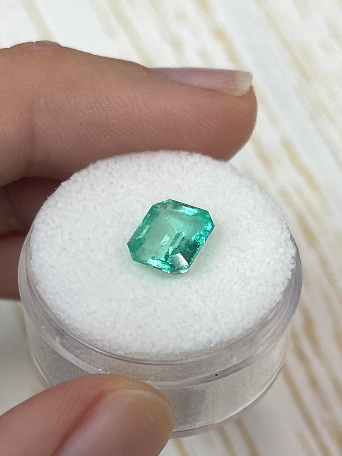 Emerald Cut 2.15 Carat Portrait Cut Chunky Muzo Green Colombian Emerald Gem - May Birthstone For Sale