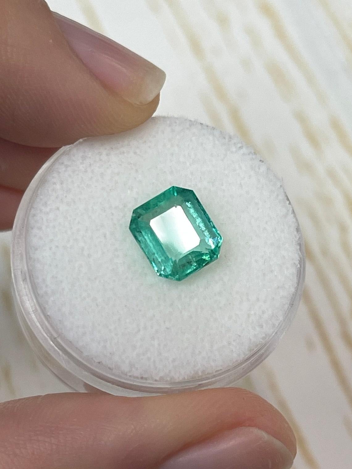 2.15 Carat Portrait Cut Chunky Muzo Green Colombian Emerald Gem - May Birthstone In New Condition For Sale In Jupiter, FL