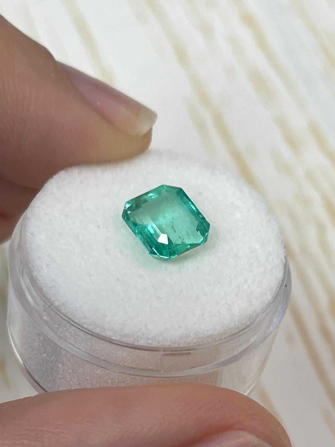 Women's 2.15 Carat Portrait Cut Chunky Muzo Green Colombian Emerald Gem - May Birthstone For Sale