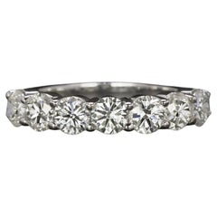 Retro 2.15 Carat Round Brilliant Cut Semi Eternity Band Ring