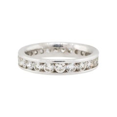 2.15 Carat Round Channel Set Diamond Ring 14 Karat in Stock