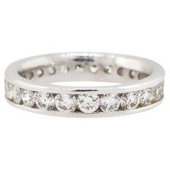  2.15 Carat Round Channel Set Diamond Ring 14 Karat in Stock