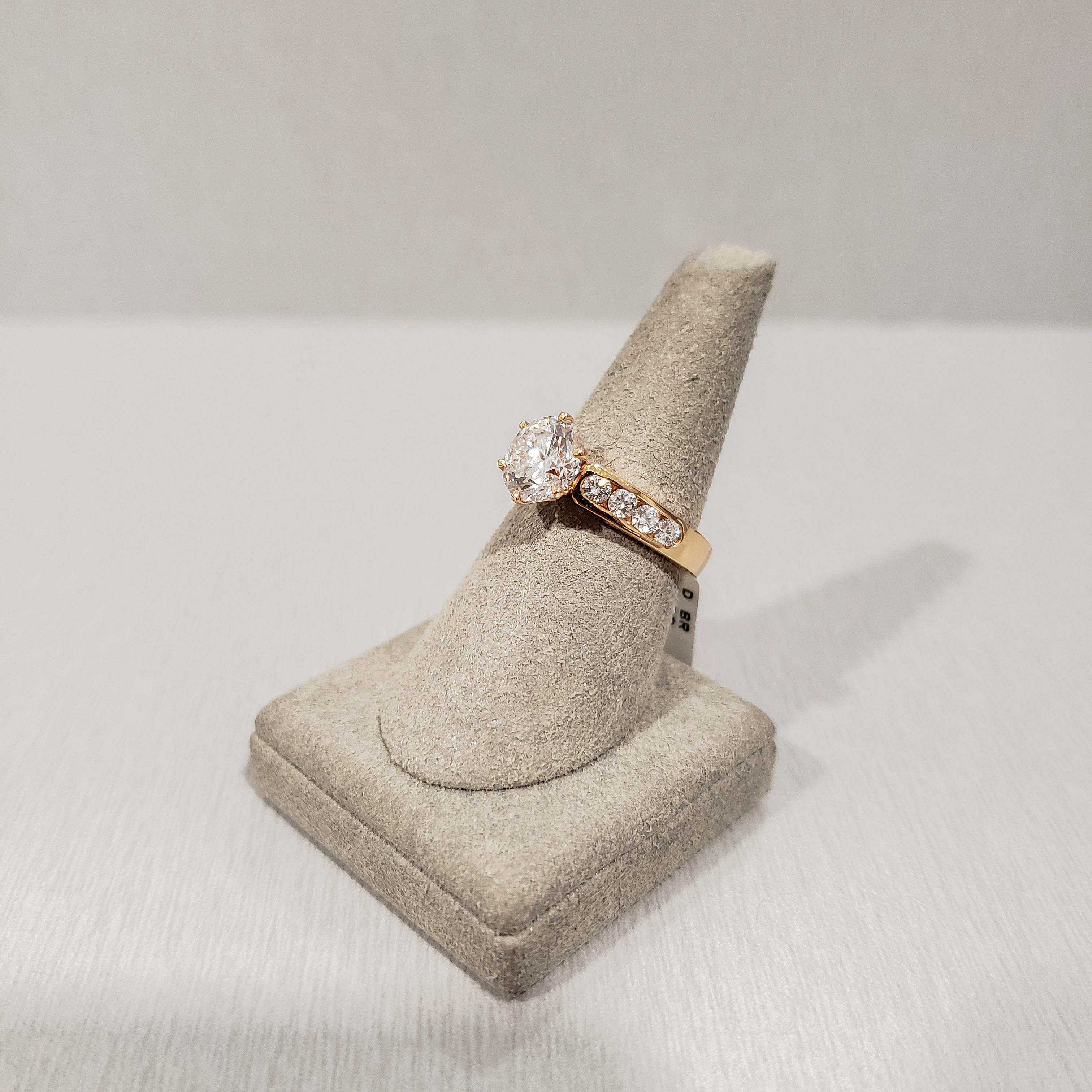 Round Cut Roman Malakov 2.15 Carat Round Shape Diamond Pave Engagement Ring  For Sale