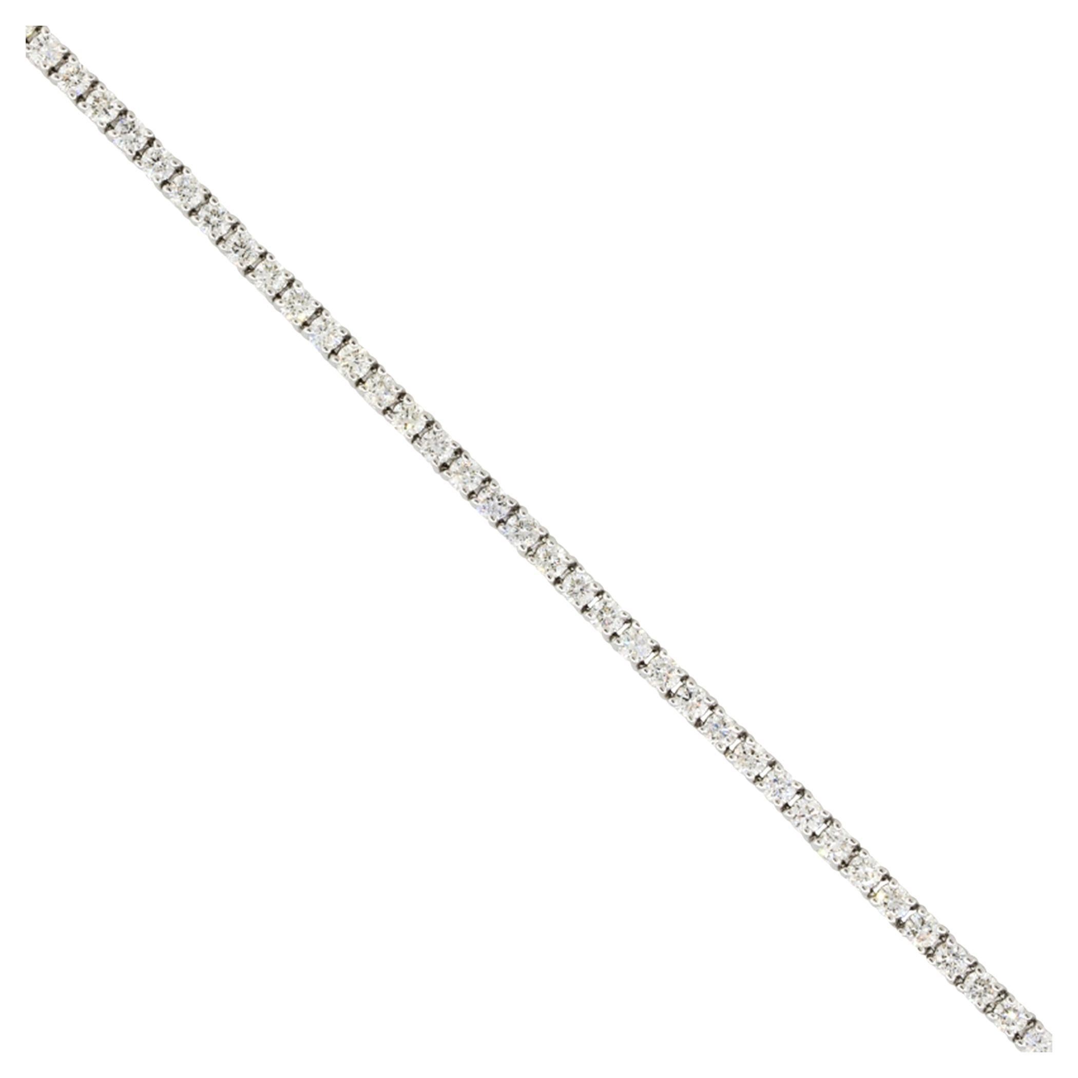 Bracelet tennis en or 18 carats avec diamants ronds de 2,15 carats, en stock