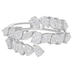 2,15 quilates SI/H Anillo de diamantes ovalado marquesa de pera Oro blanco de 18 quilates Joyería fina