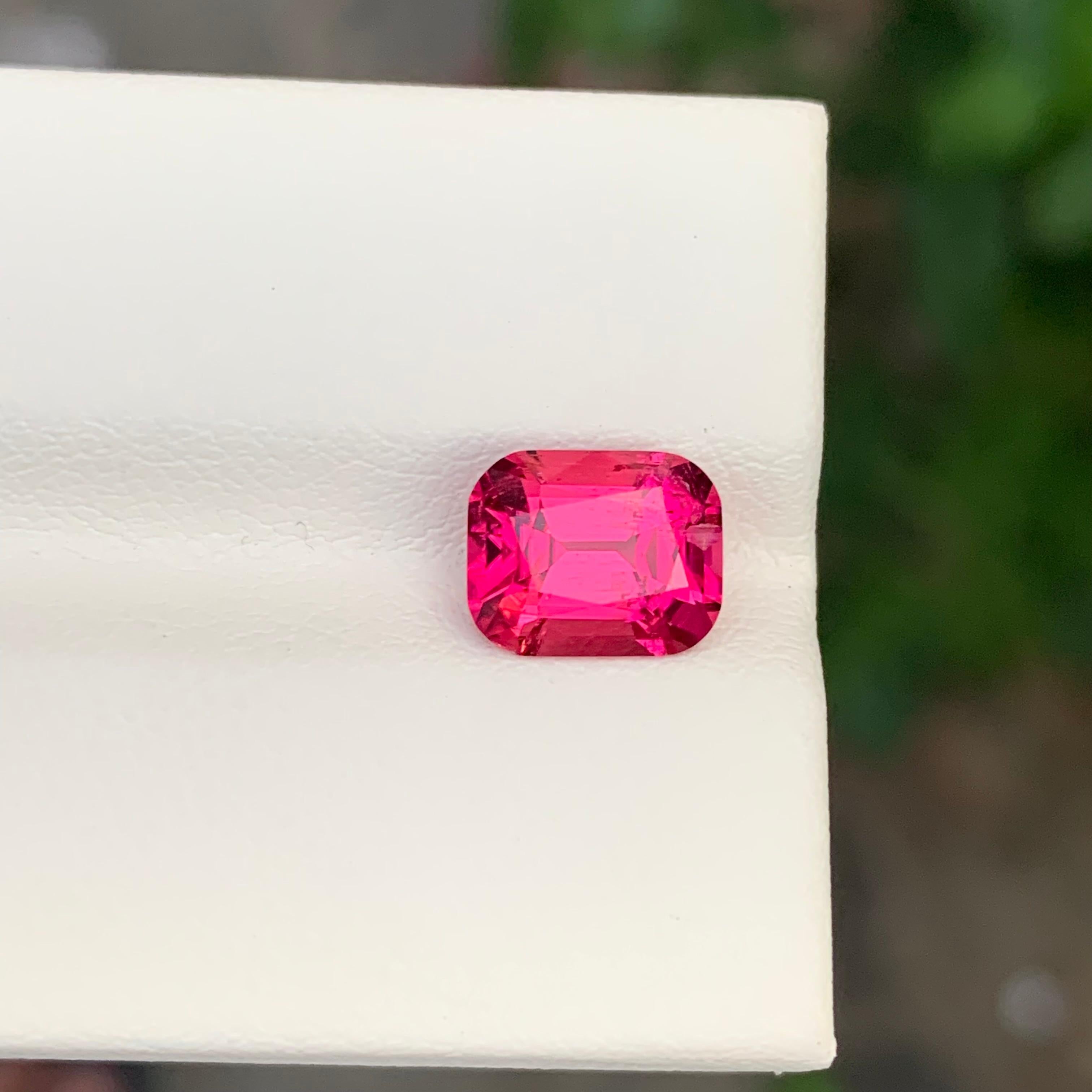 Cushion Cut 2.15 Carat Stunning Faceted Rubellite Tourmaline Cushion Shape Gemstone For Sale