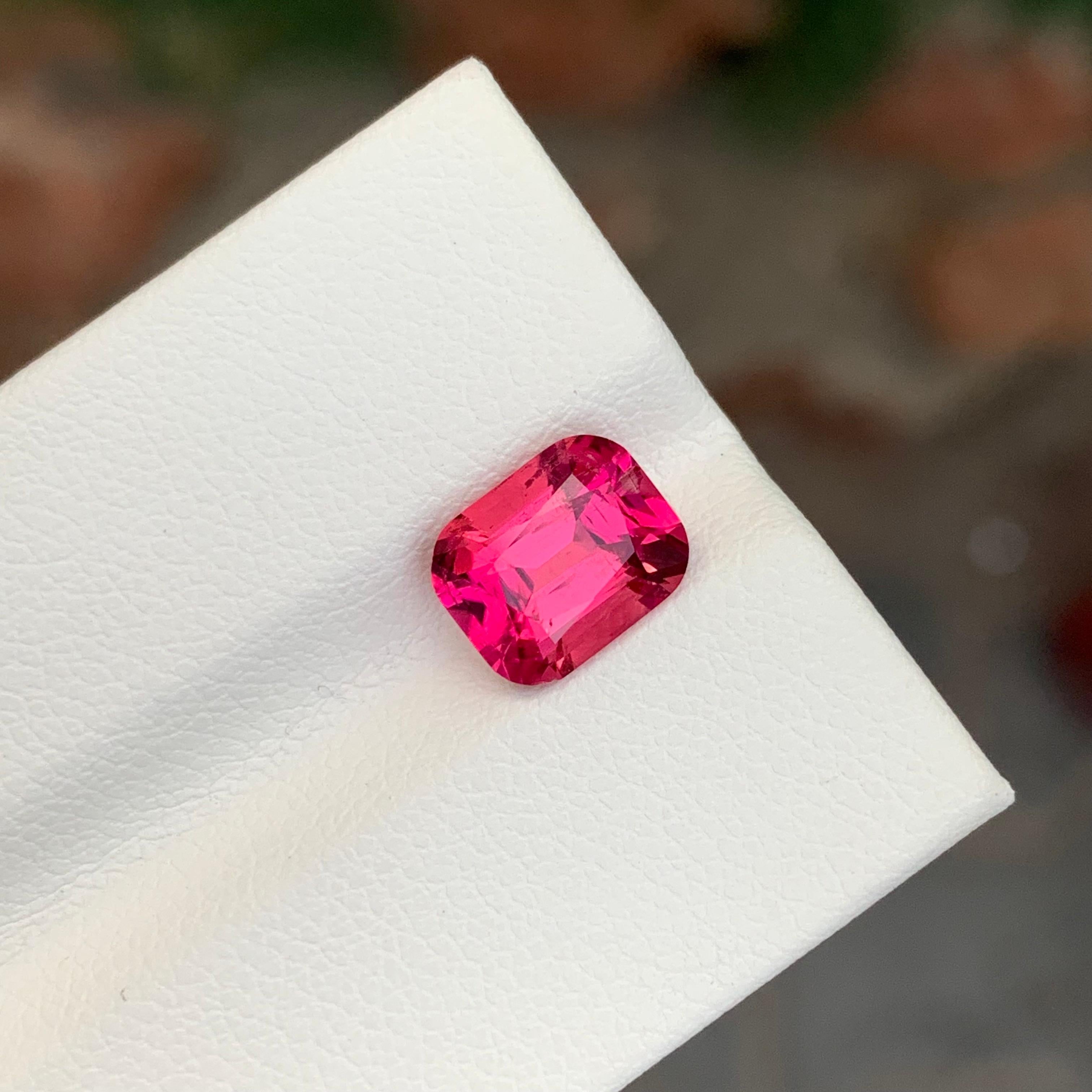 2.15 Carat Stunning Faceted Rubellite Tourmaline Cushion Shape Gemstone For Sale 2