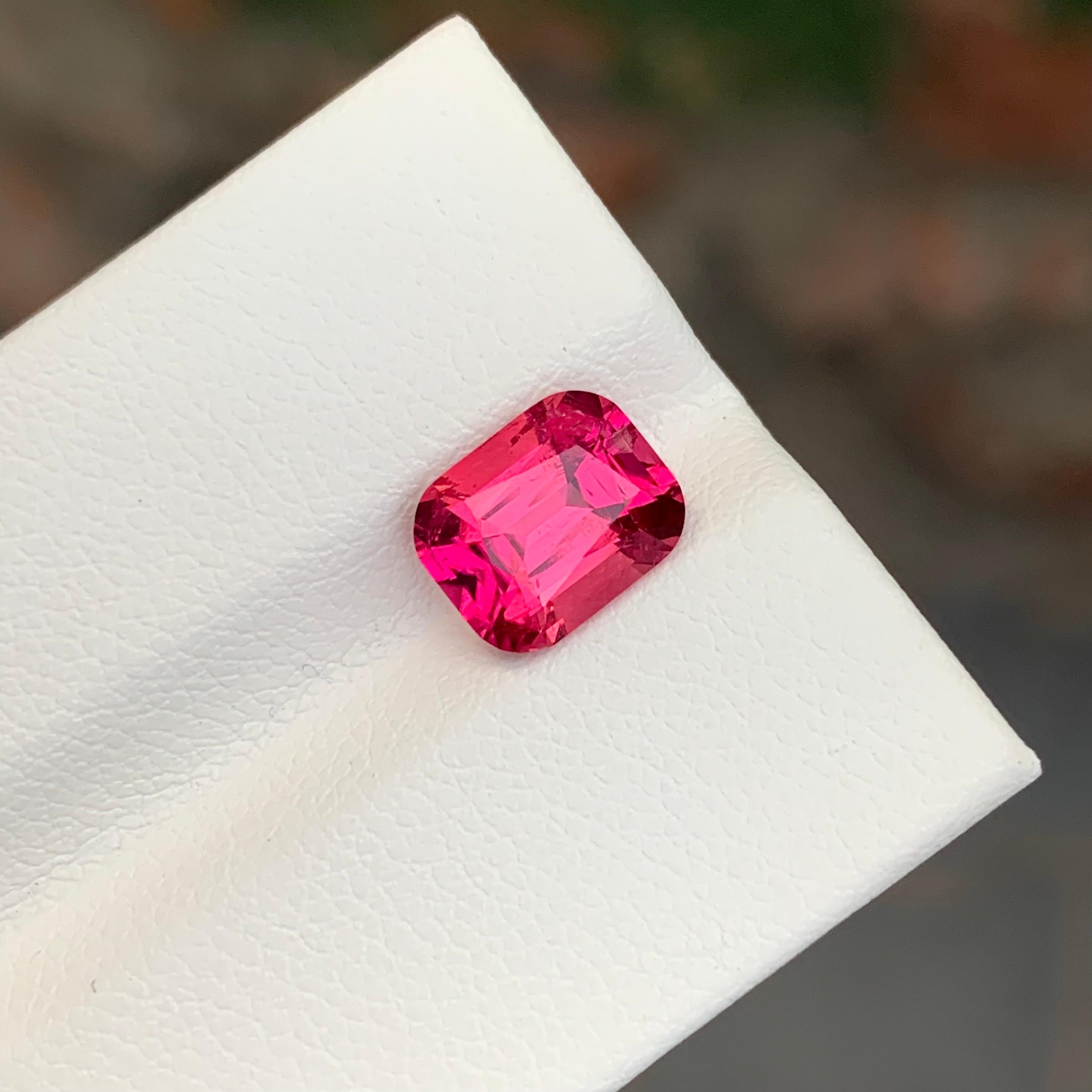 2.15 Carat Stunning Faceted Rubellite Tourmaline Cushion Shape Gemstone For Sale 3