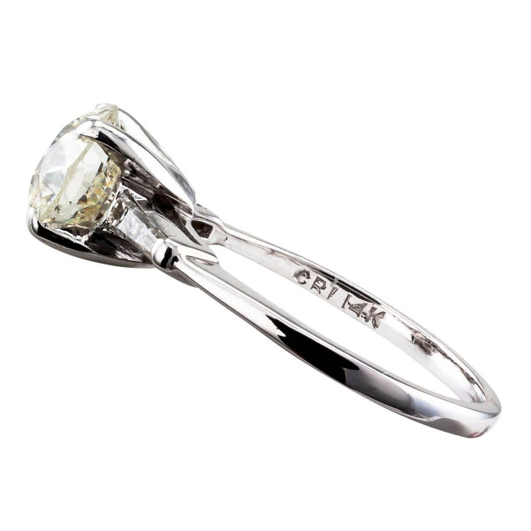 Modern 2.15 Carat Transitional Cut Diamond Solitaire Engagement Ring