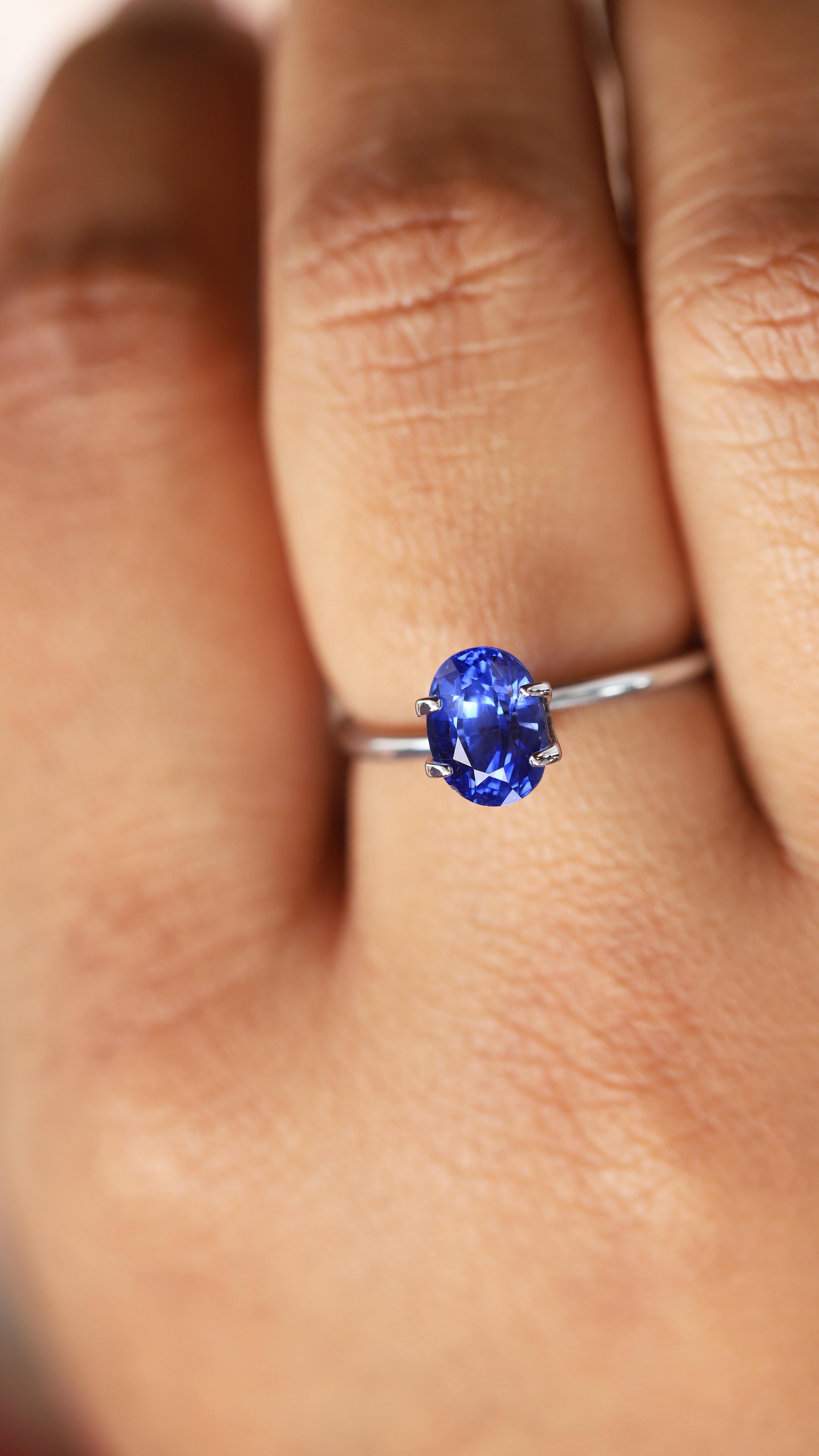 An exquisite natural sapphire, flaunting remarkable hues of vivid blue and showstopping blue brilliance. Its deep and luscious color is rare and truly admirable, especially for an unheated sapphire. 

Natural unheated vivid blue sapphire.Sourced