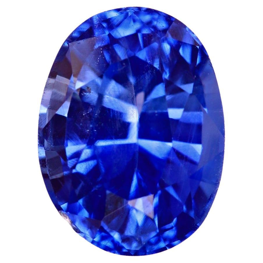 2.15 Carat Unheated Vivid Blue Natural Sapphire Loose Gemstone from Ceylon For Sale