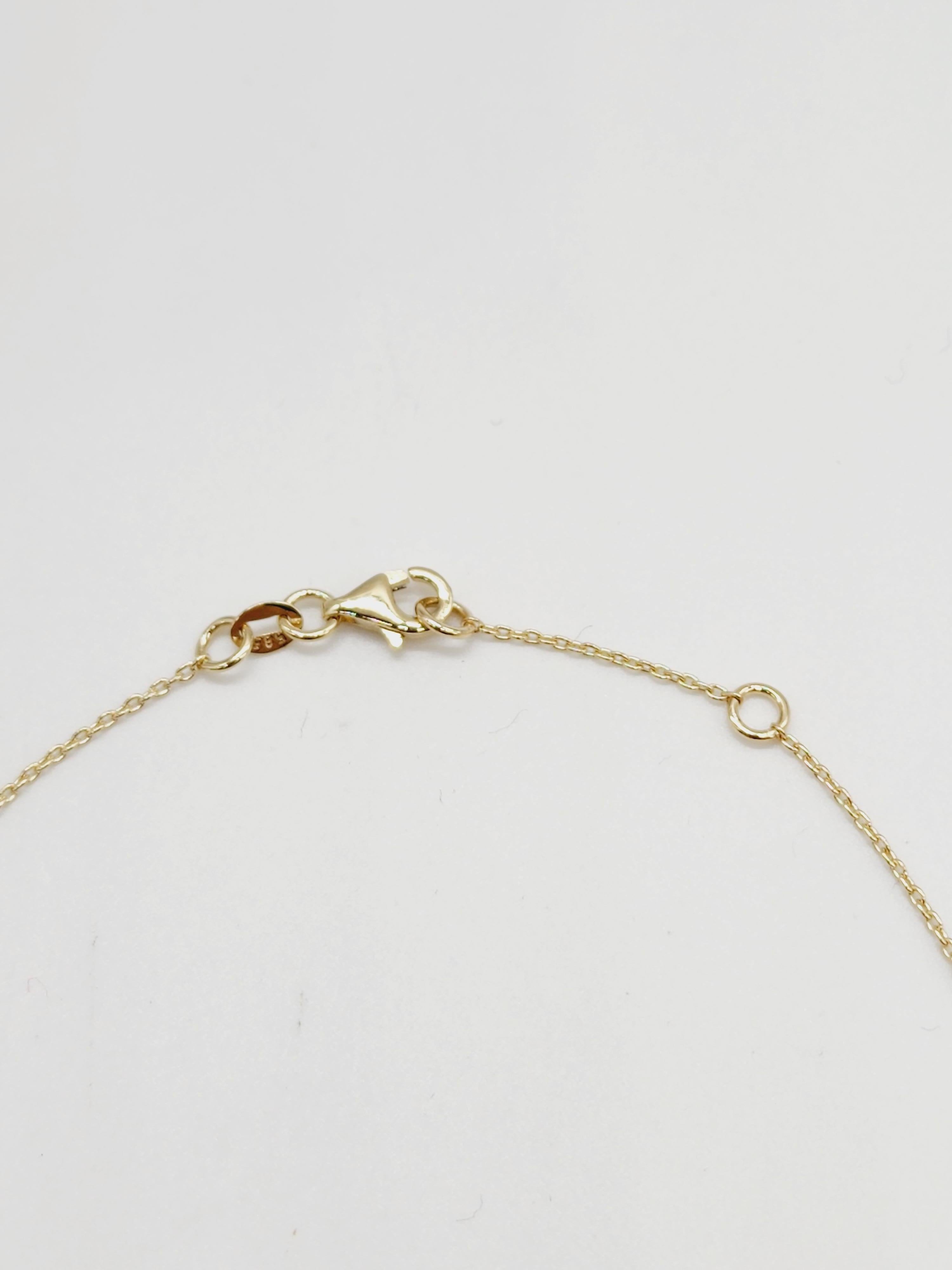 2.15 Carats 10 Station Natural Diamond by the Yard Necklace 14 Karat Yellow Gold In New Condition In Great Neck Plaza, NY