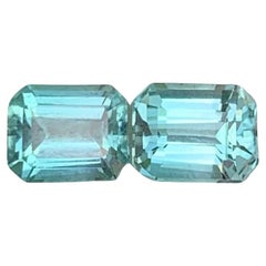 2.15 carats Paraiba  Color Tourmaline Pair Emerald Cut from Afghanistan