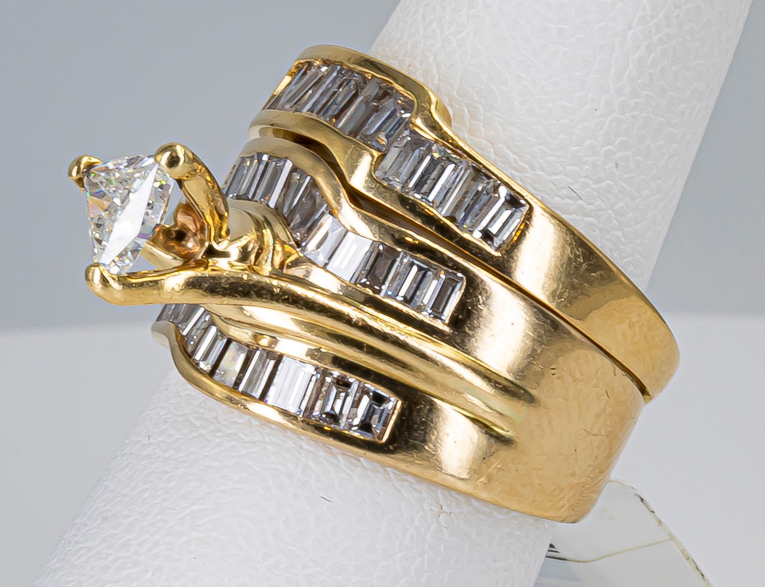 Women's or Men's 2.15 Carat Diamond Ring 14 Karat Gold